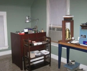 Picture of Elaine Luther's studio, on move in day.  It doesn't look like this anymore!